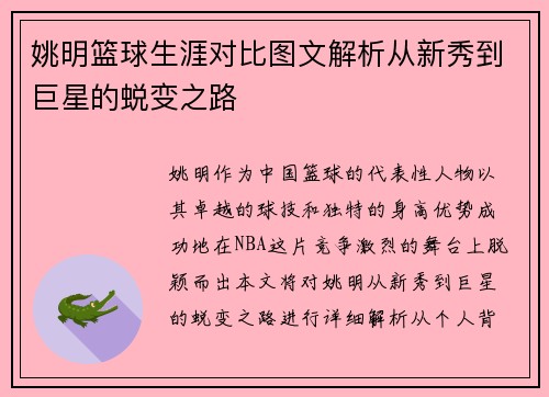 姚明篮球生涯对比图文解析从新秀到巨星的蜕变之路